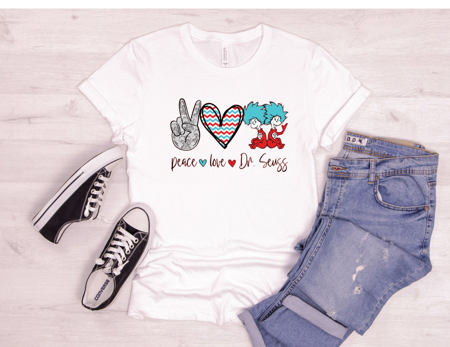 Dr Seuss Peace love Dr Seuss DTF TRANSFER