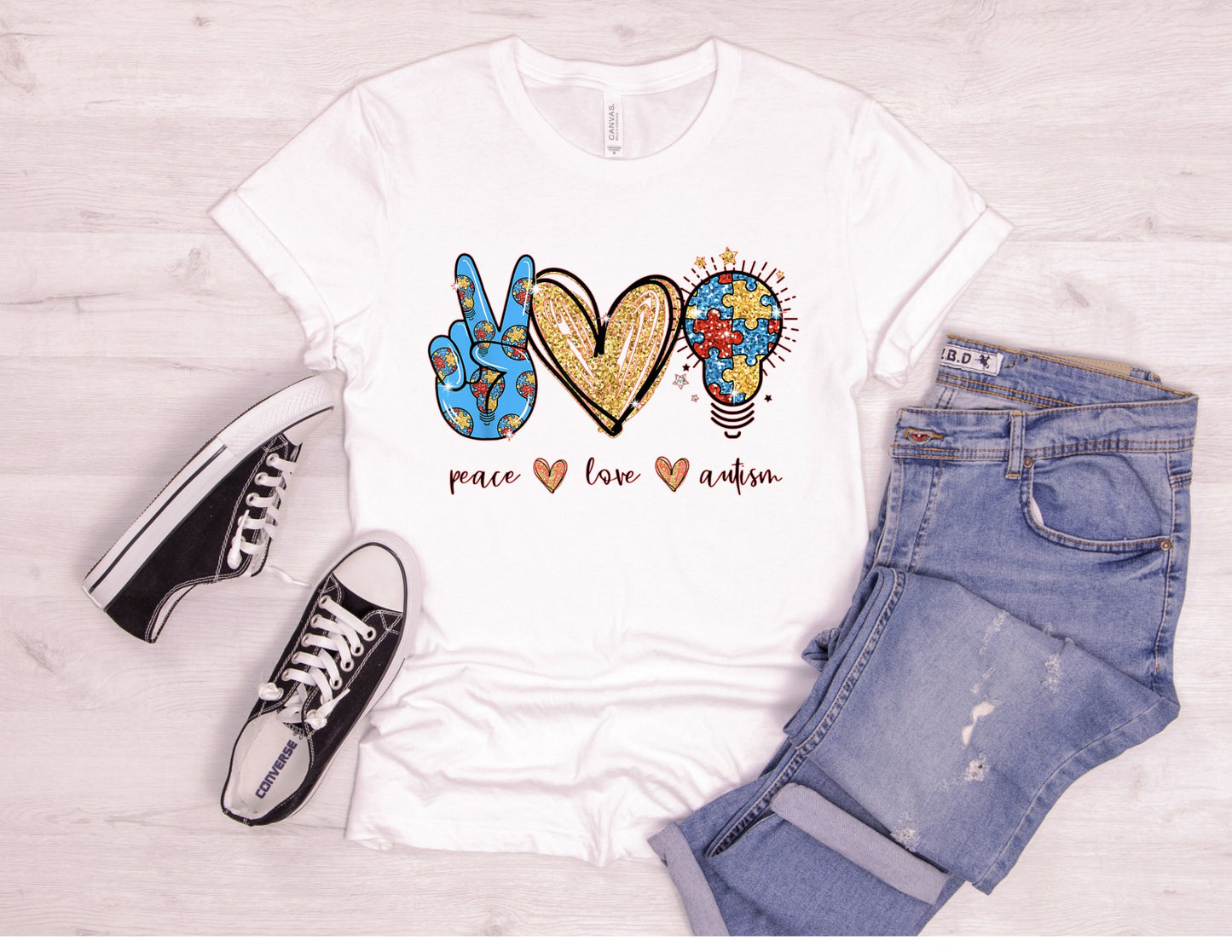 Peace love lightbulb DTF TRANSFER