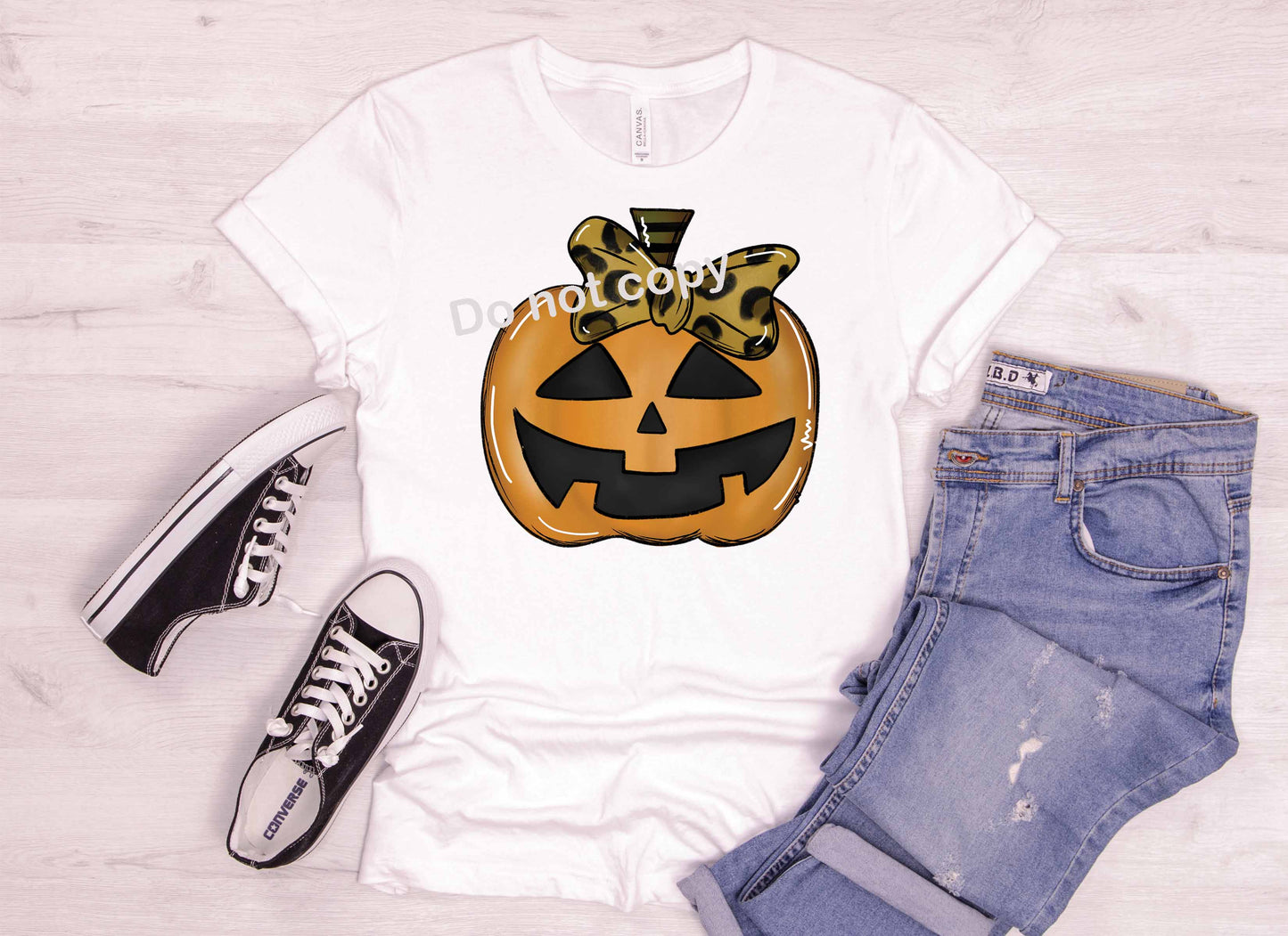 Halloween pumpkin with bow DTF Transfer