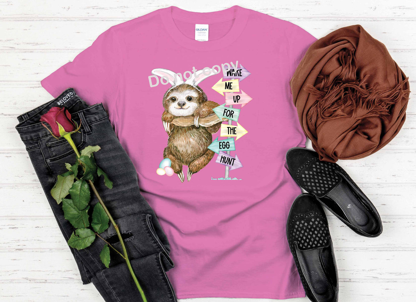 Easter Sloth Bunny DTF Transfer