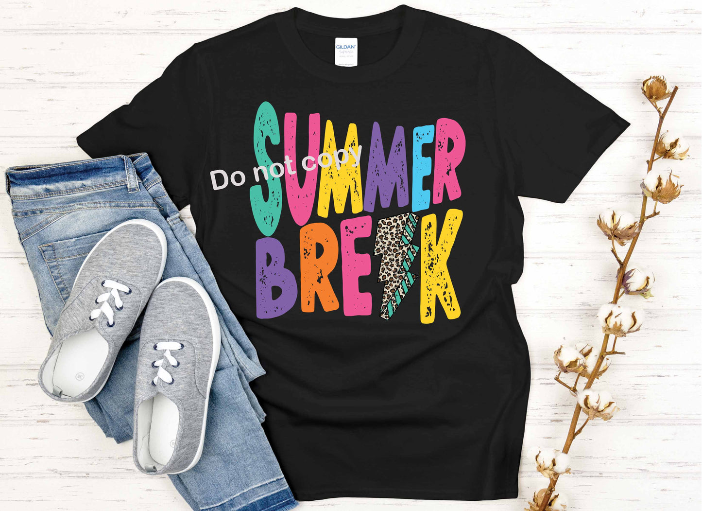 Summer break with lighting bolt DTF Transfer