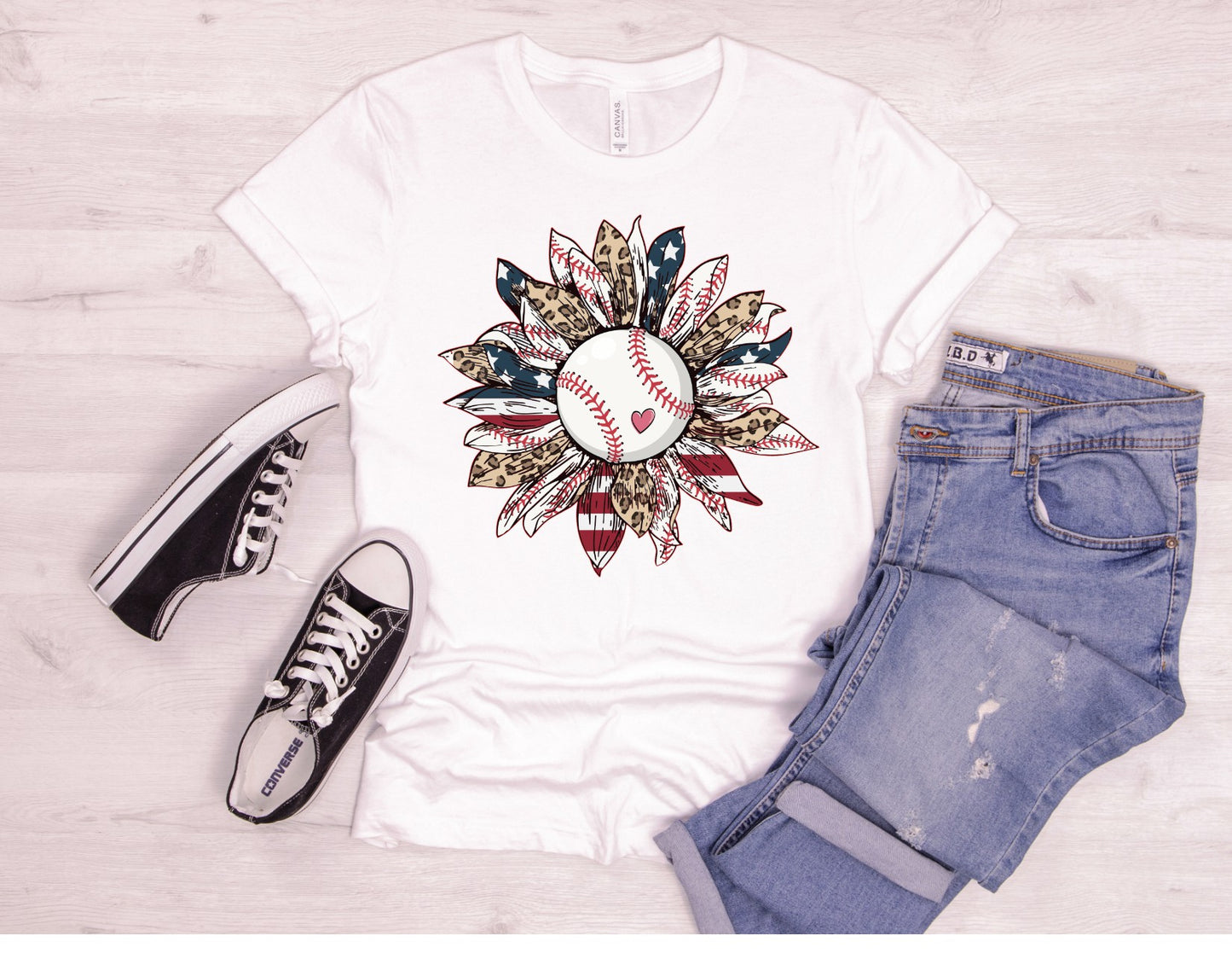 Sunflower Baseball DTF Transfer