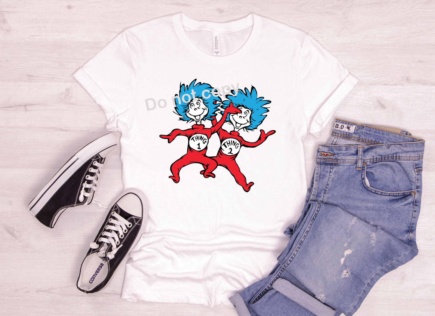 Dr Seuss Thing 1 and thing 2 DTF TRANSFER
