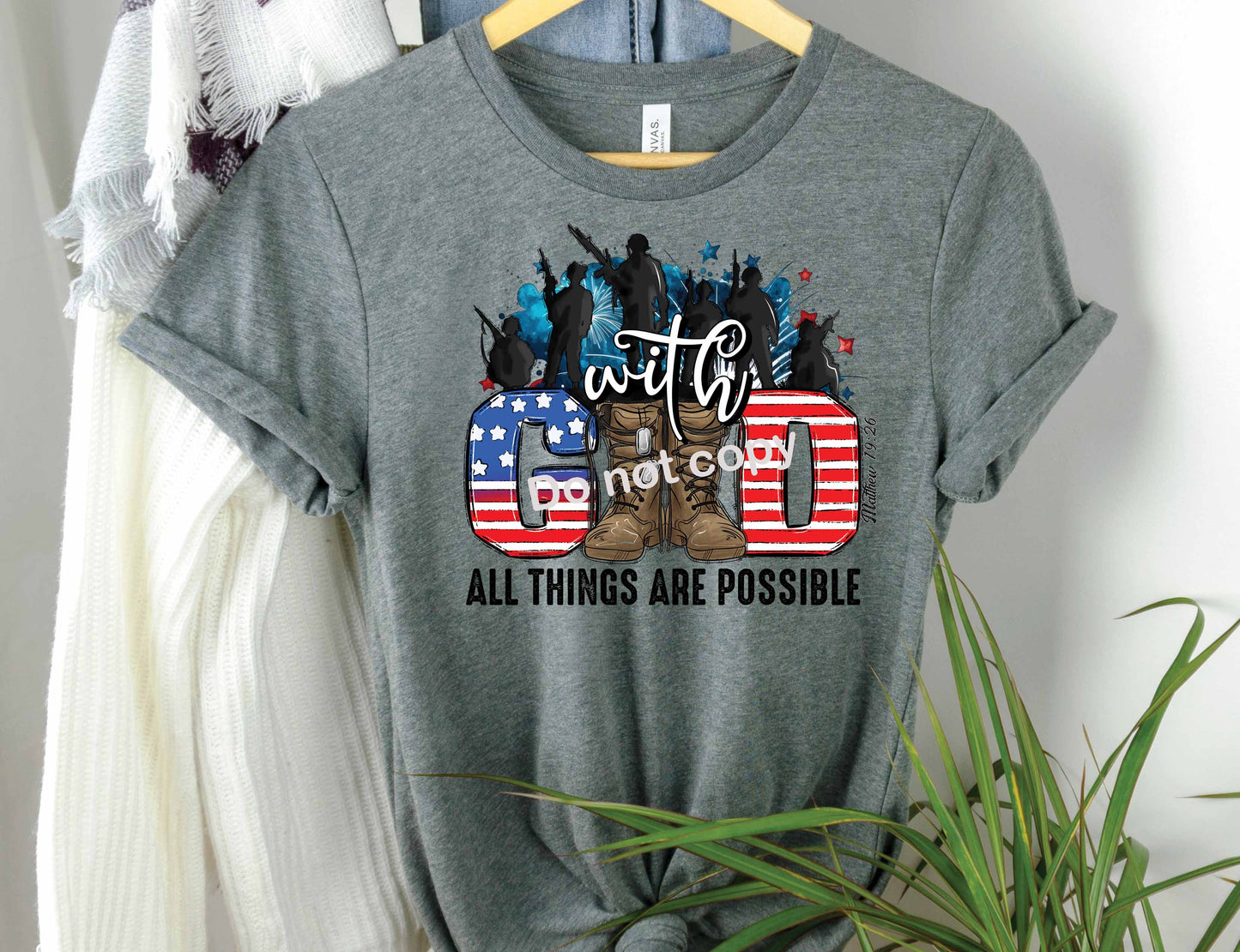 4th of July With god all things are possible DTF Transfer