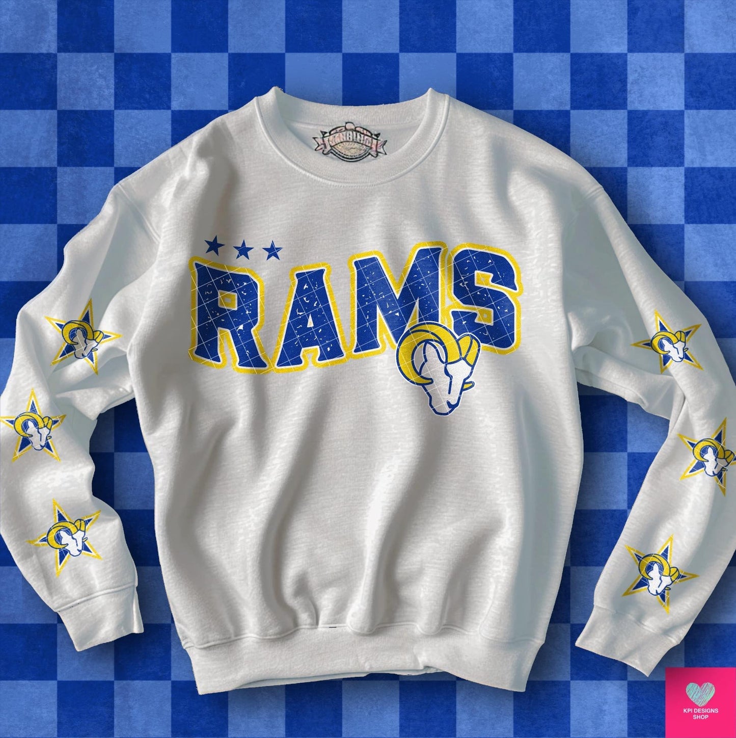 Football Team Rams with stars on sleeves DTF