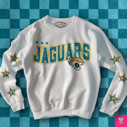 Football Team Jaguars with stars on sleeves DTF
