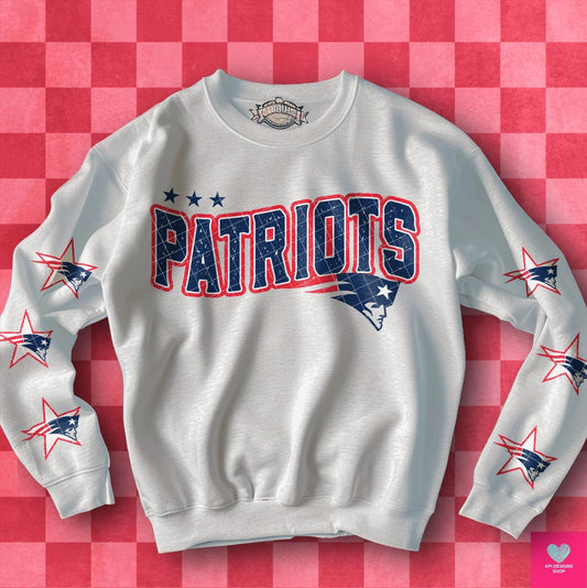 Football Team Patriots with stars on sleeves DTF