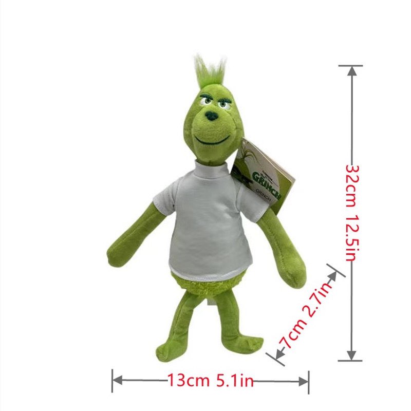 Grinch Plush with WHITE Sublimation Tshirt