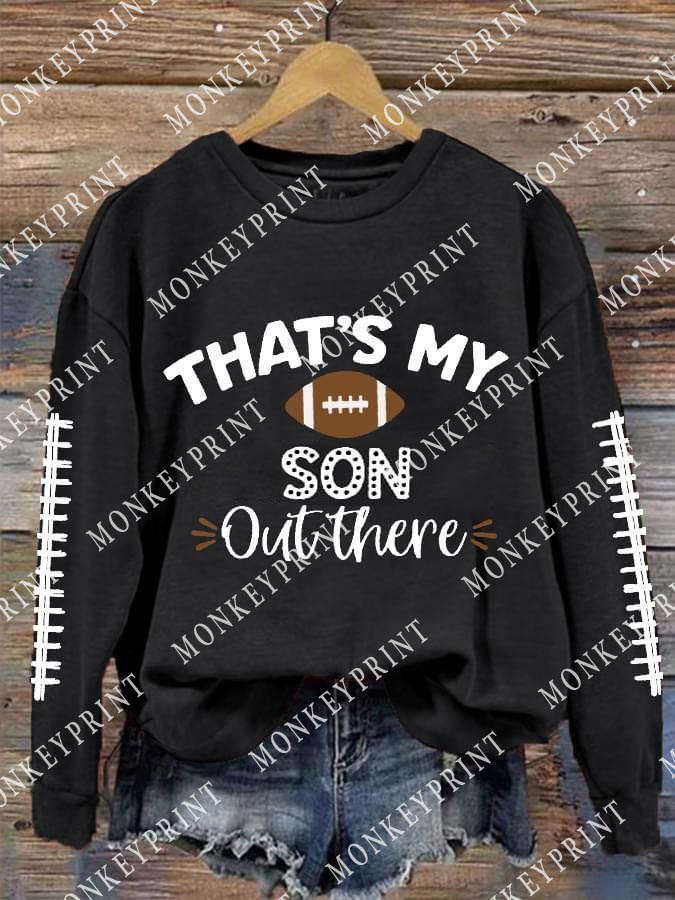 Football Thats my son out there with lace sleeves DTF Transfer