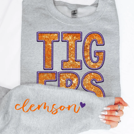 Tigers Faux sequin DTF TRANSFER