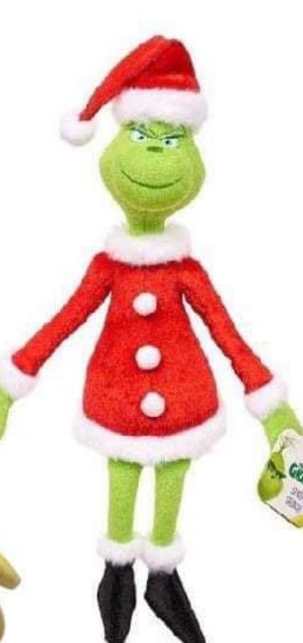 Grinch in santa suit Plush