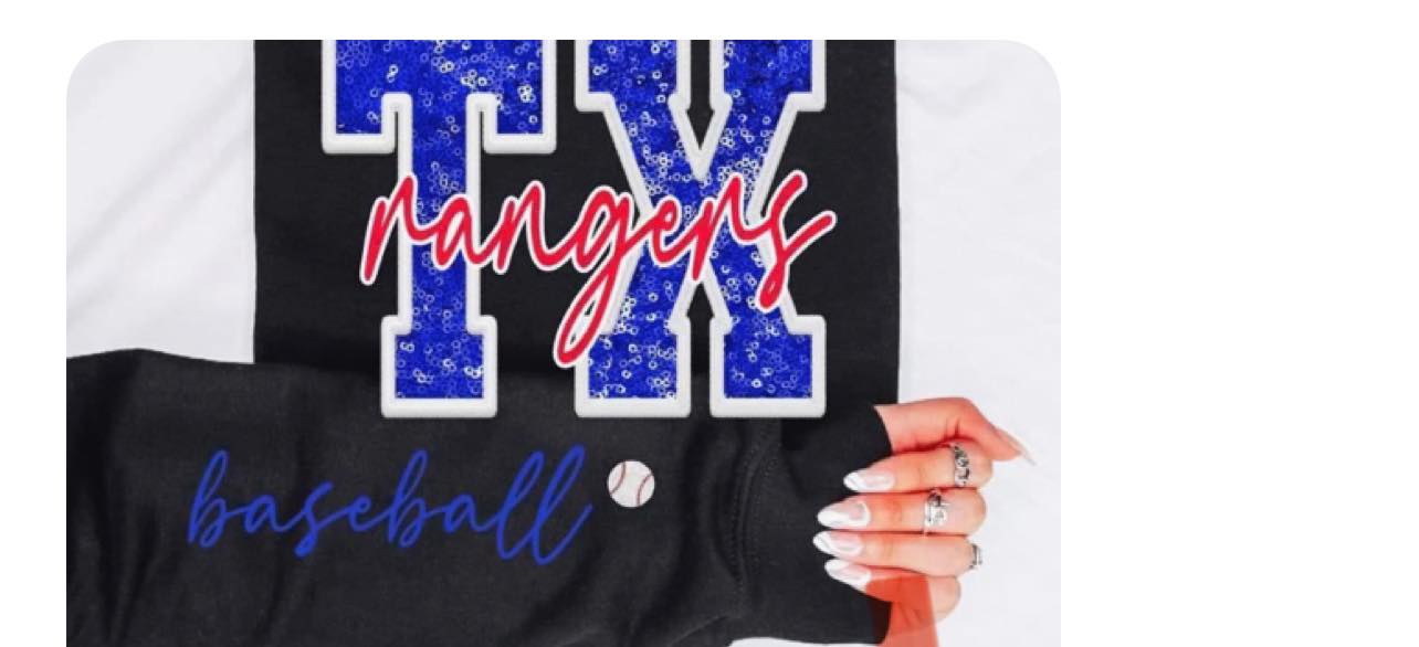 Rangers TX Faux sequin DTF TRANSFER