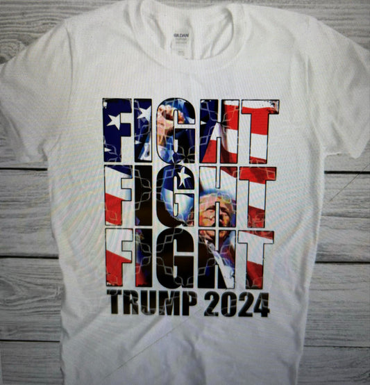 Trump Fight Fight Fight 2024 flag print DTF TRANSFER