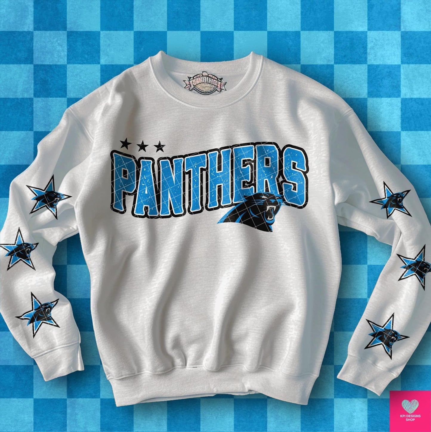 Football Team Panthers with stars on sleeves DTF