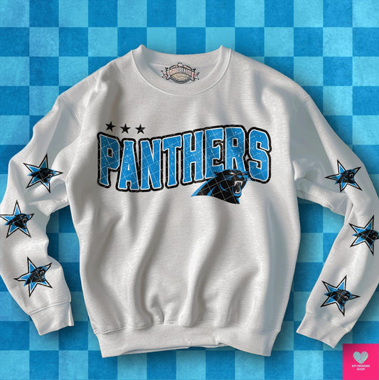 Football Team Panthers with stars on sleeves DTF