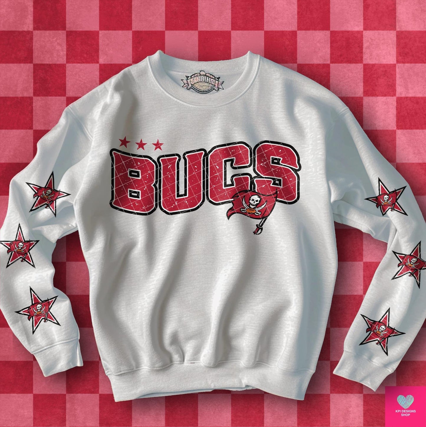 Football Team Bucs with stars on sleeves DTF