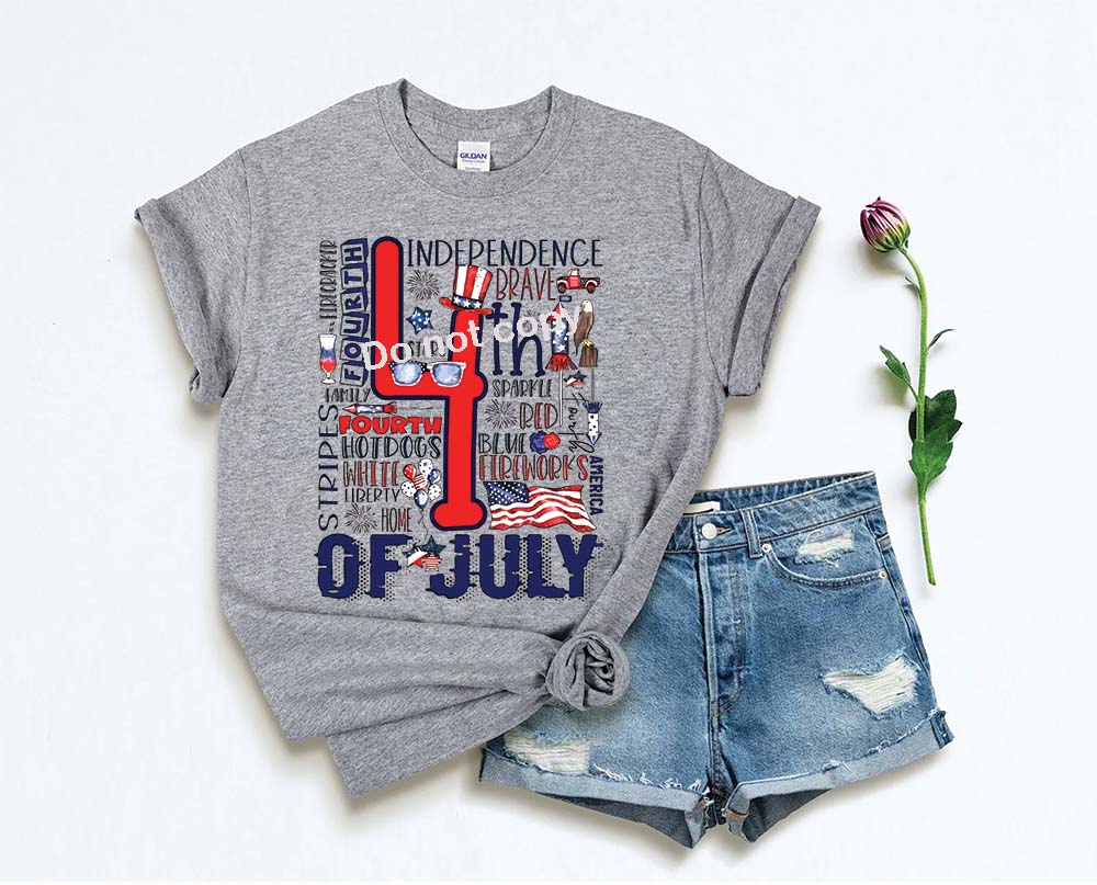 4th of July typography DTF Transfer