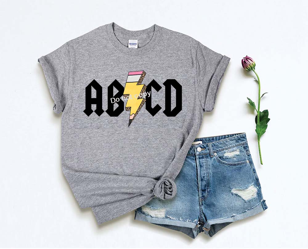 School ABCD with lightning bolt DTF TRANSFER