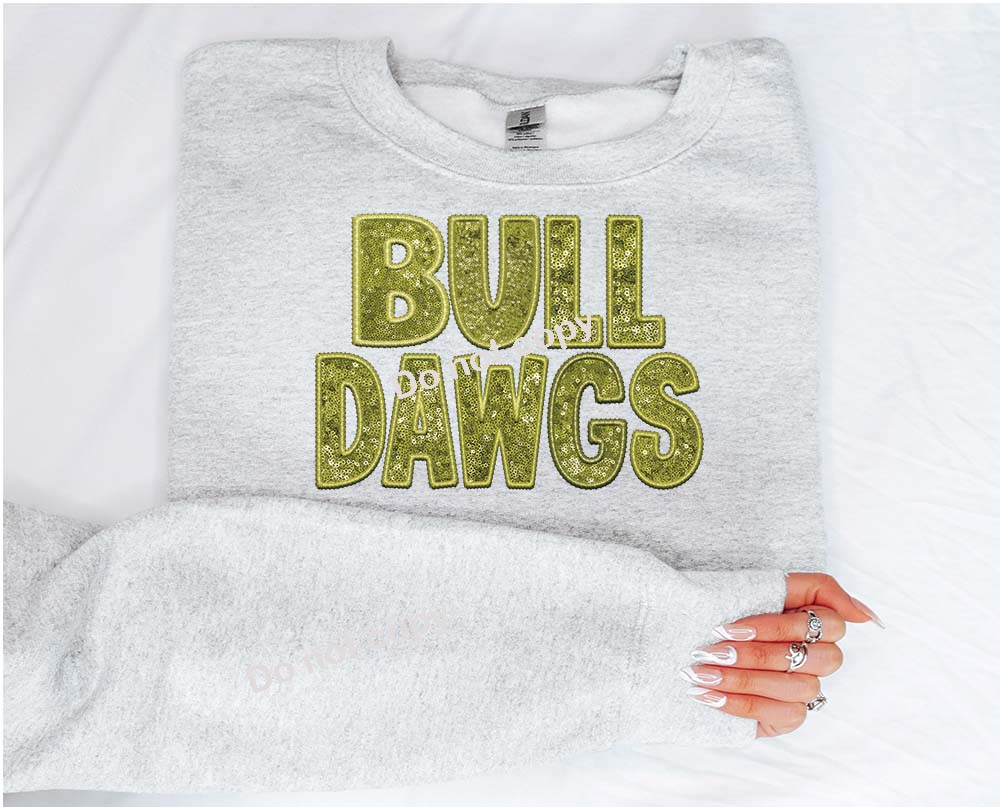 Bulldawgs gold Faux sequin DTF TRANSFER