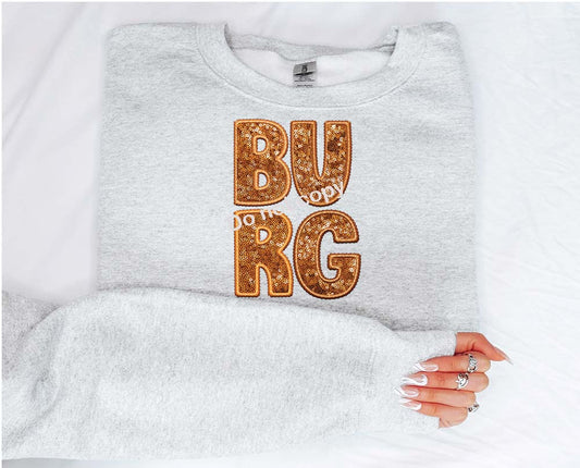 Burg Faux sequin DTF TRANSFER
