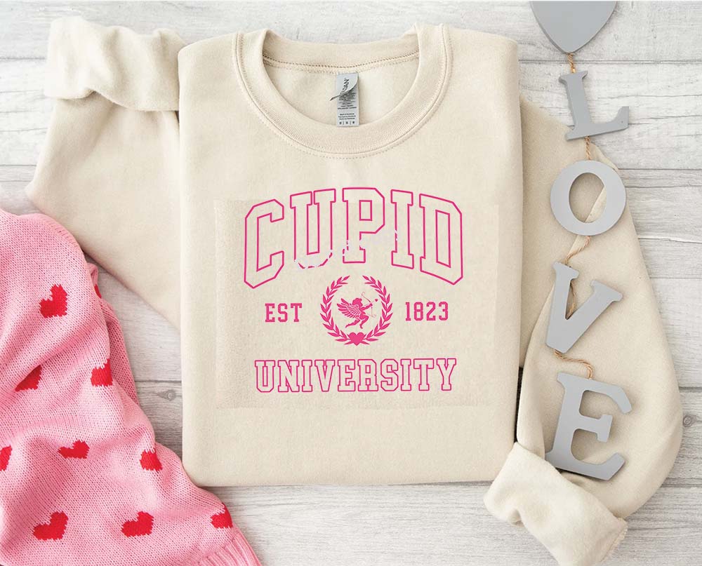 Valentines Cupid University DTF Transfer