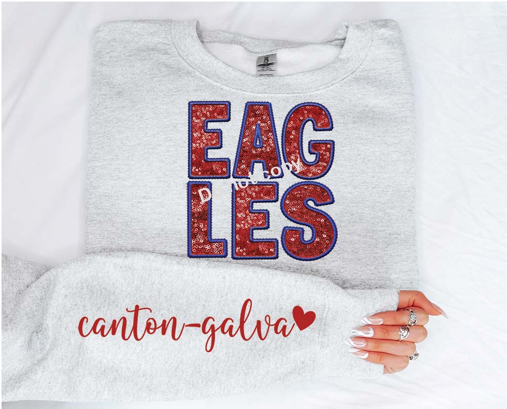 Eagles Canton Galva Faux sequin DTF TRANSFER