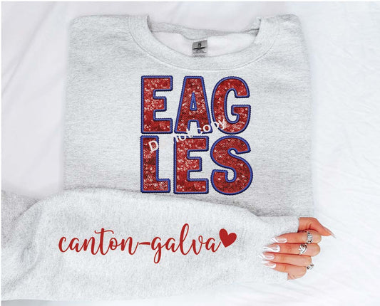 Eagles Canton Galva Faux sequin DTF TRANSFER