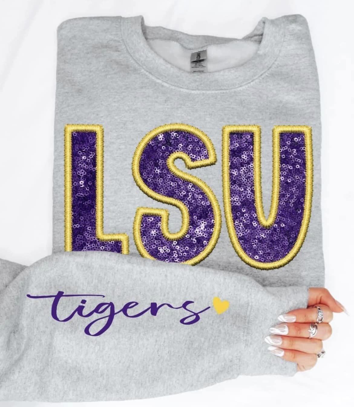 LSU Faux sequin DTF TRANSFER