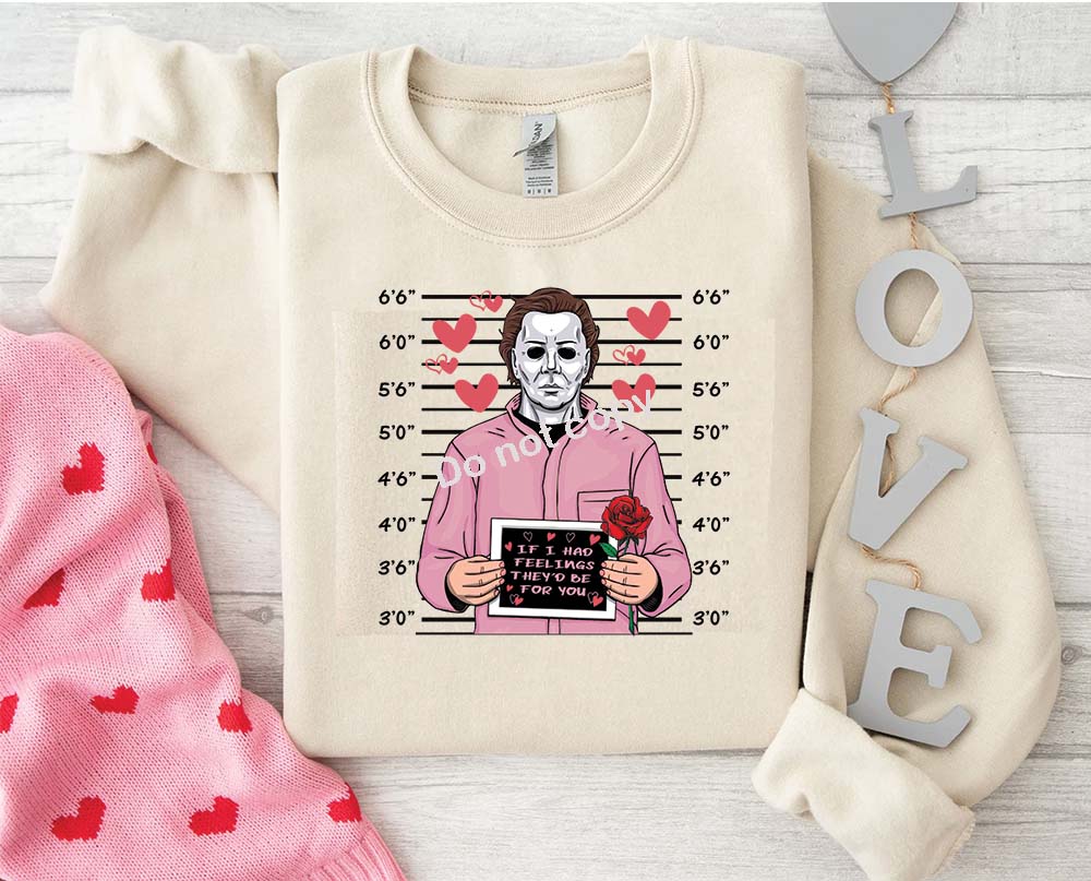 Valentines Michael Myers mugshot DTF Transfer