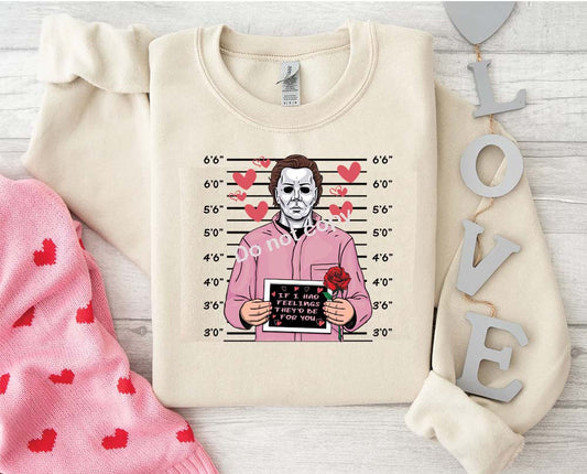 Valentines Michael Myers mugshot DTF Transfer