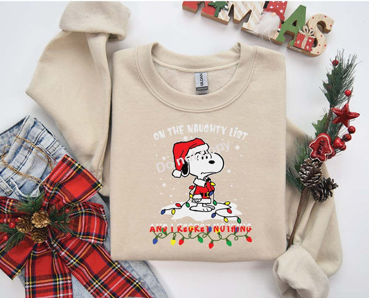 Christmas Snoopy regret nothing DTF Transfer