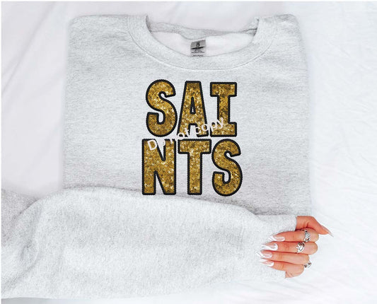 Saints Faux sequin DTF TRANSFER