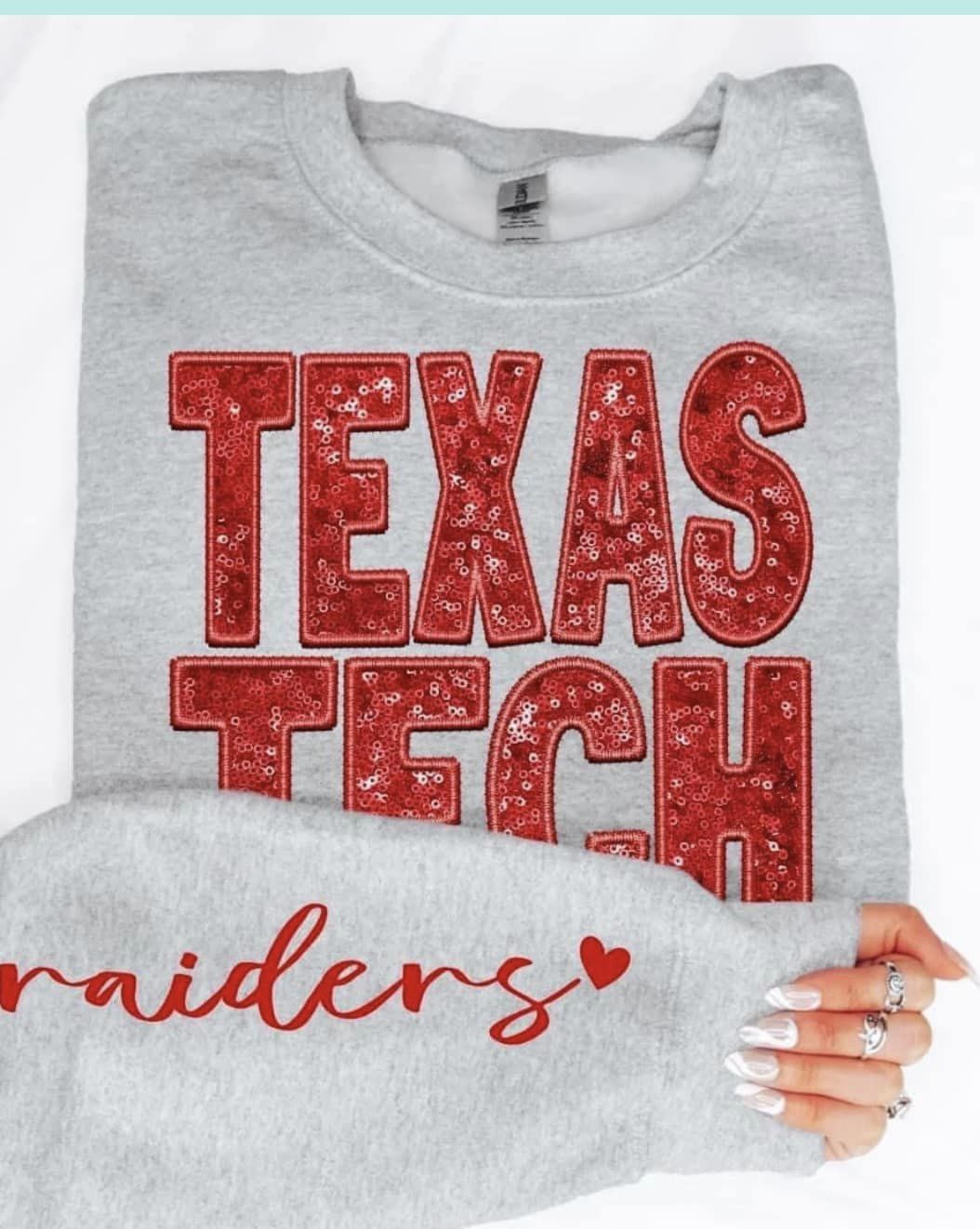 Texas Tech Faux sequin DTF TRANSFER