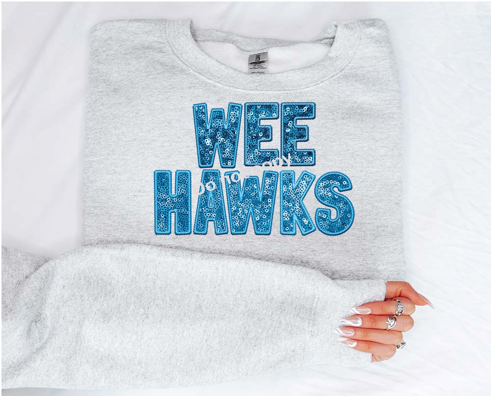 Wee hawks Faux sequin DTF TRANSFER