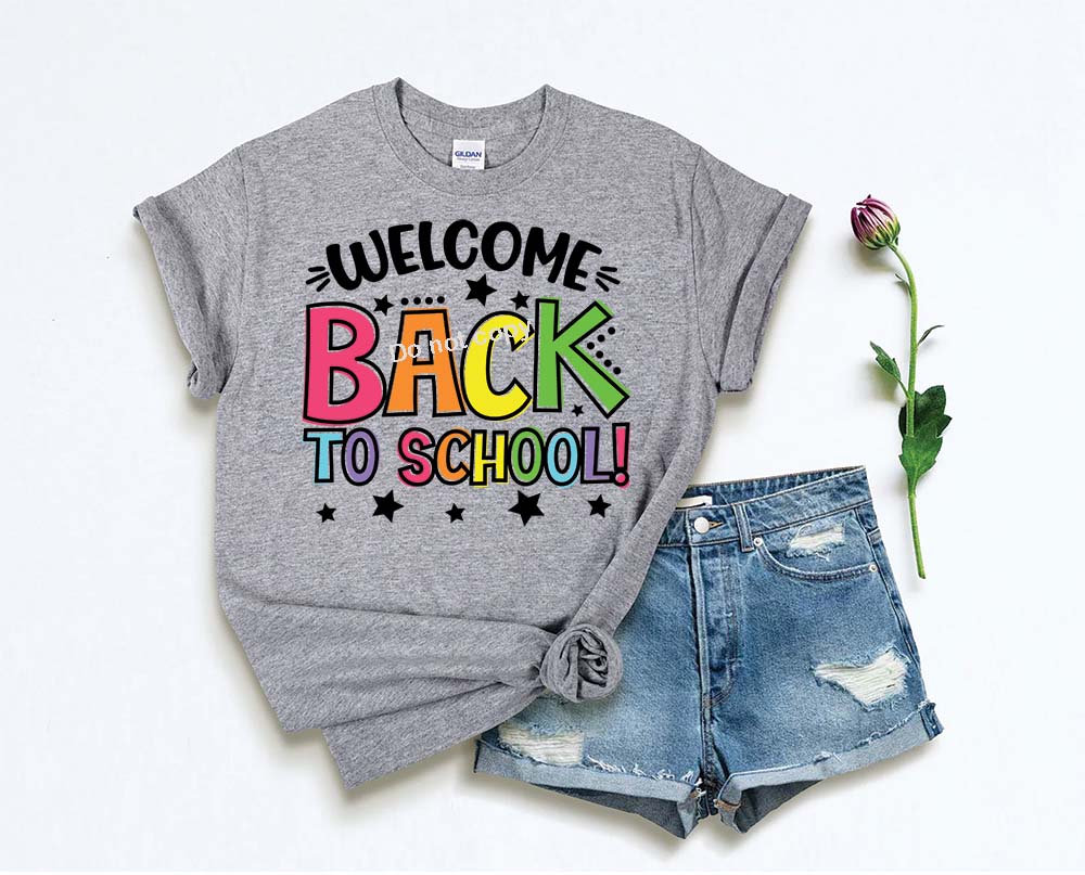 Welcome back to school doodle font ver 2 DTF Transfer