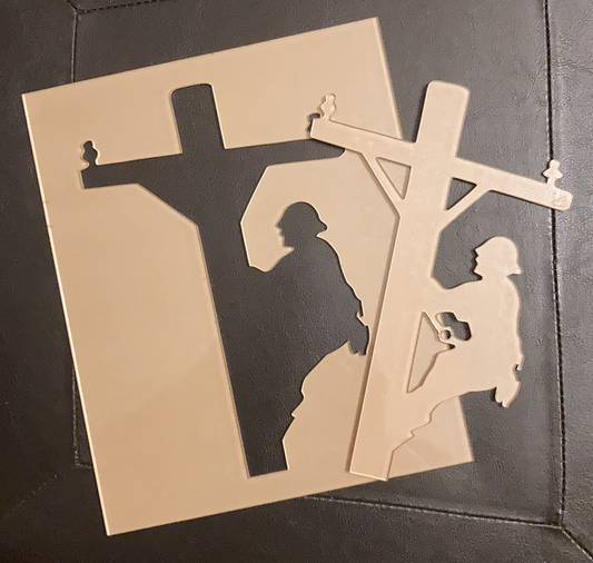 1/8" Acrylic Stencil Lineman