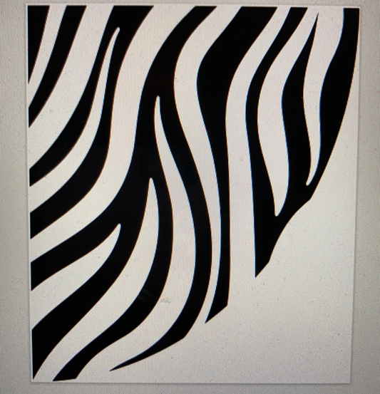 1/8" Acrylic  Stencil Sleeve ZEBRA
