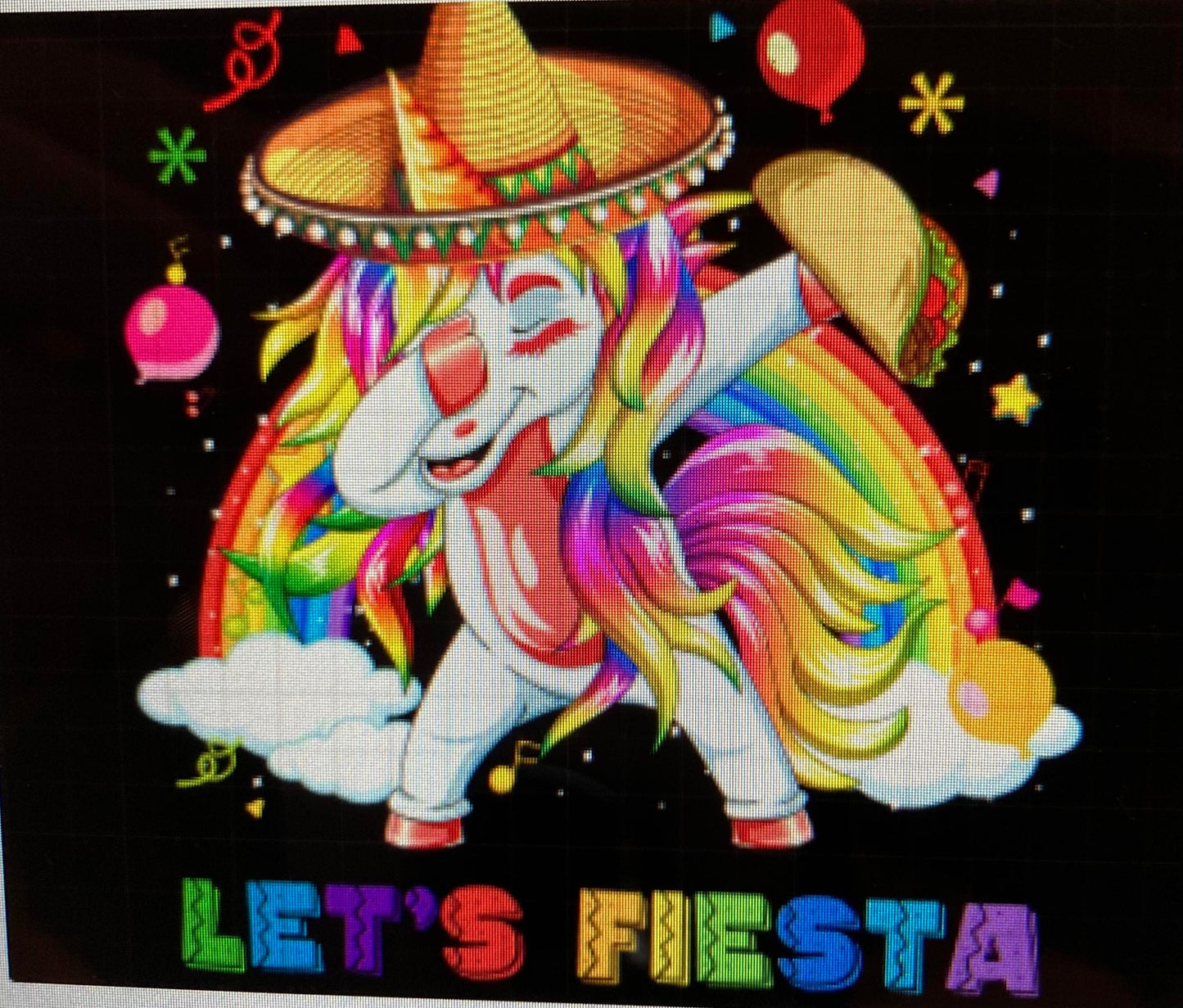 Cinco de mayo Unicorn Lets Fiesta DTF Transfer