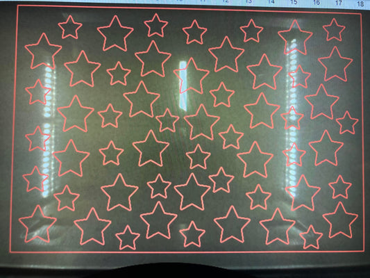 1/8" Acrylic Stencil Big Stars 1.5" Big and Small Scattered 10x16