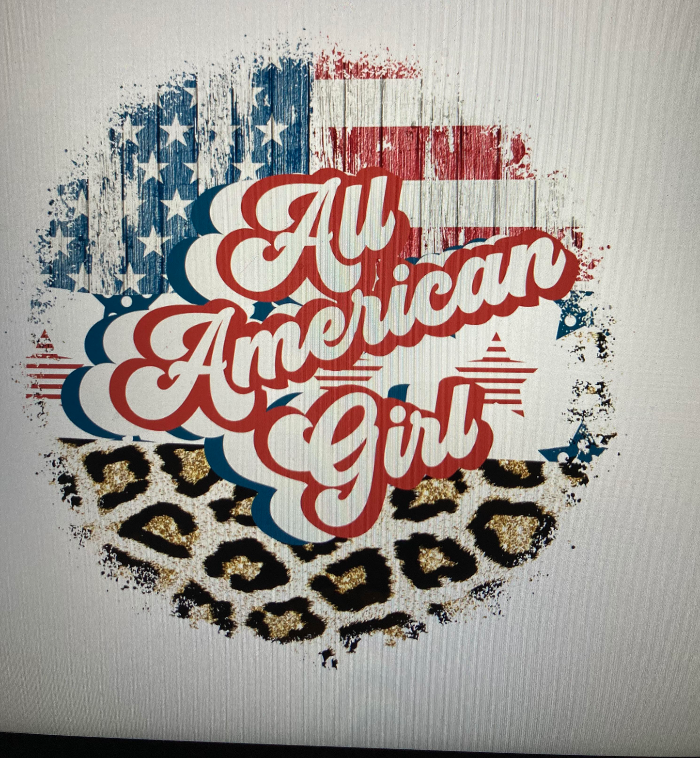 4th of July All american Girl DTF Transfer
