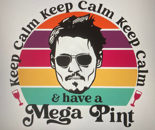 Johnny Depp Keep calm DTF Transfer
