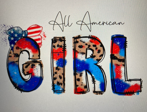 4th of July All American girl ver2 DTF Transfer