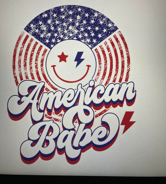 4th of July American Babe DTF Transfer