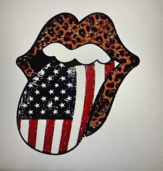 4th of July Flag Lips DTF Transfer