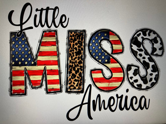 4th of July Little miss america DTF Transfer
