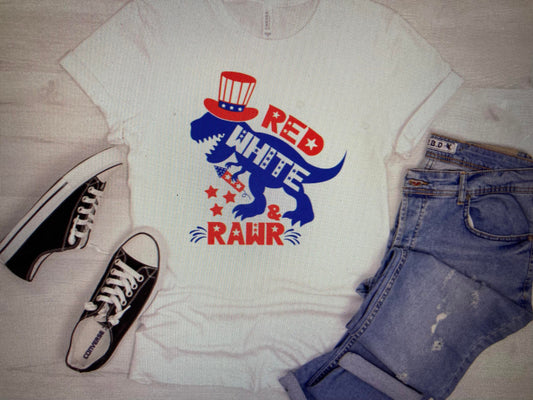 4th of July Red white rawr  DTF Transfer