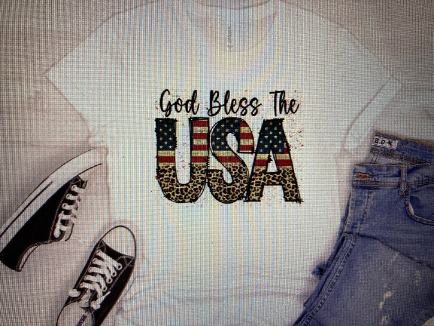 4th of July God bless the USA leopard  DTF Transfer