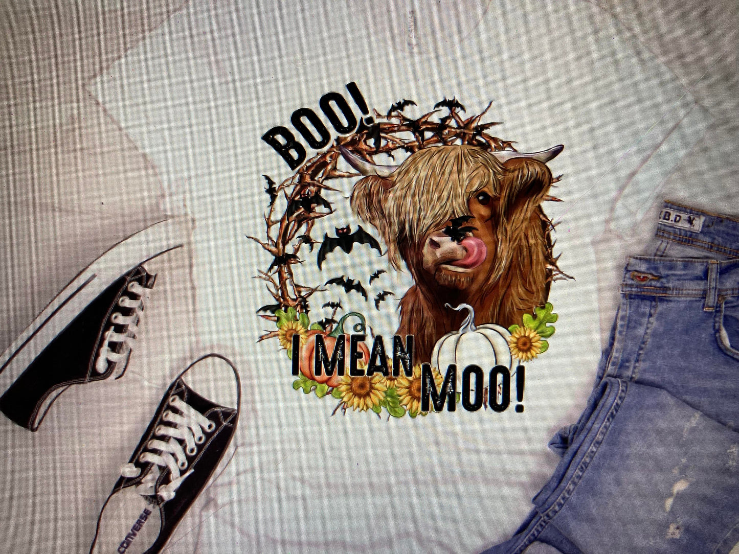 Halloween Boo I mean Moo DTF Transfer
