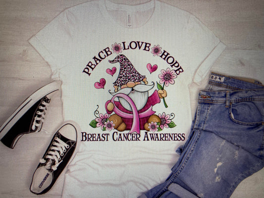 Breast Cancer Awareness Peace Love Hope DTF Transfer