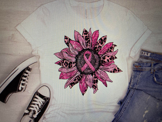 Breast Cancer Awareness Sunflower DTF Transfer